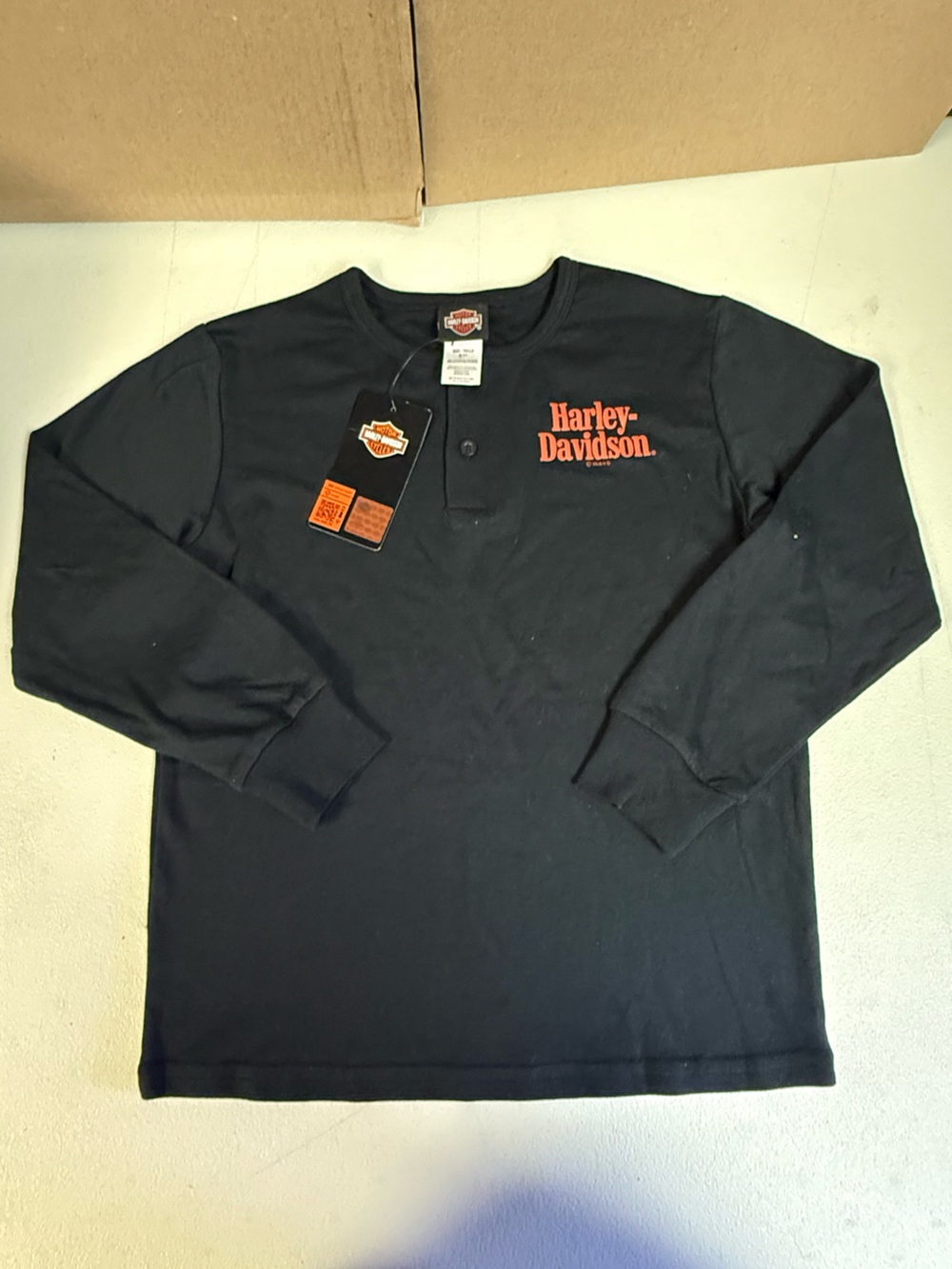 Boys Harley-Davidson Black Long Sleeve Henley